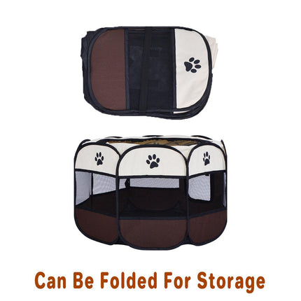 Pet Fence Indoor Cat Dog Tent Octagonal Fence Portable Foldable Cage Kennel