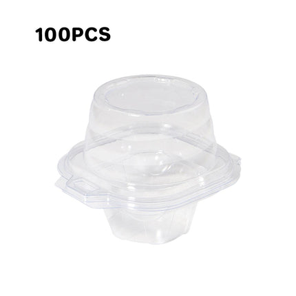 100PCS Transparent Cupcake Packaging Box Muffin Container Bakery