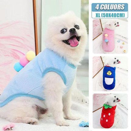 XL Size Warm Winter Dog Clothes Soft Fleece Jacket Pet Coat Sweater Cat Jumper - Aimall