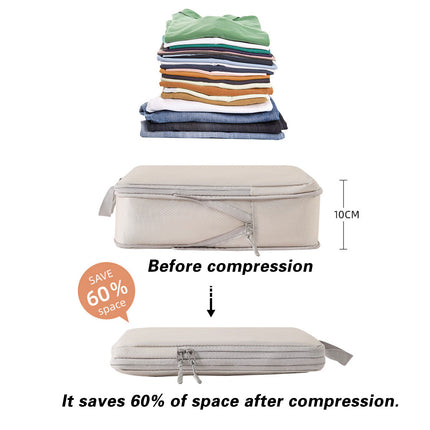 4PCS Storage Compression Bags Luggage Travel Packing Cubes Organiser Suitcases