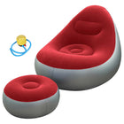 Inflatable Folding Lazy Sofa Chair PVC Air Recliner With Pump Backrest Seat Bed
