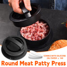 Manual Hamburger Press Round Meat Patty Mould Non Stick BBQ with 100 Wax Discs