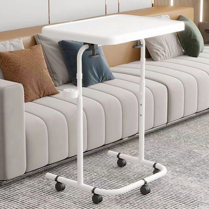 Adjustable Height Mobile Desk with Tilt Tabletop for Home Office