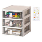 3 Layer Bunny Desktop Organizer Transparent Drawer Storage Box for Home Office