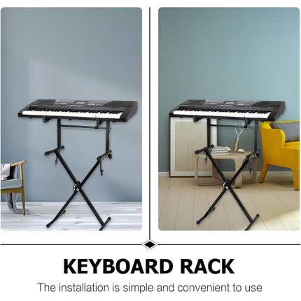 Electronic Keyboard Stand Adjustable Height X Type Piano Stand Double Pipe Raised Stand