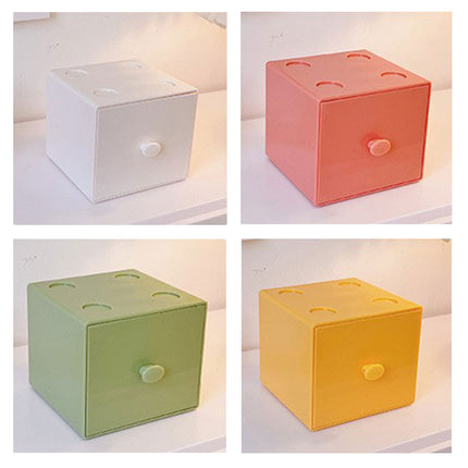 Storage Box 2PCS Desktop Square Stackable Drawers Organizer for Office Home