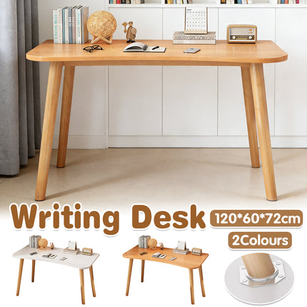 Rectangular Writing Desk 120cm White or Khaki for Home Office Study Laptop Use