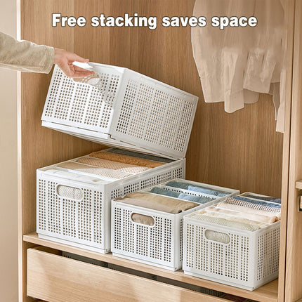 Wardrobe Storage Basket Set Multi-Size Compartment Boxes for Clothes Storage