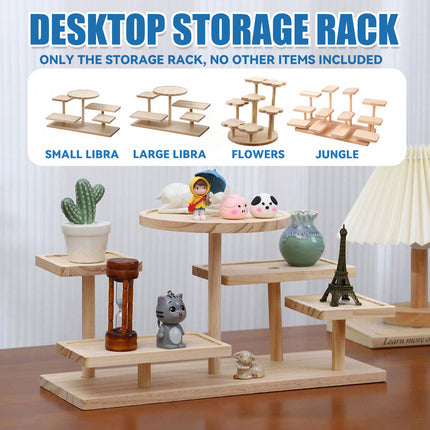 Desktop Storage Rack Wooden for Office Home Supplies Stationery Plants Display