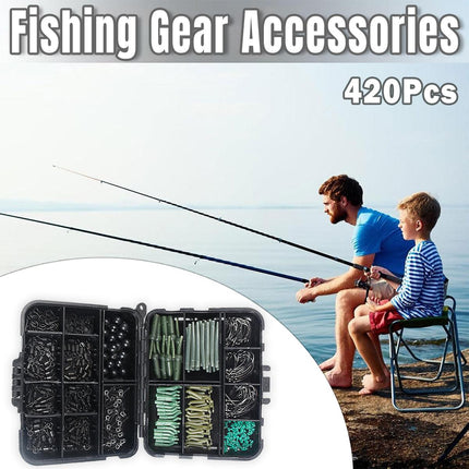 420pcs Carp Fishing Accessories Set Hooks Tackle Gear for Angler Equipment