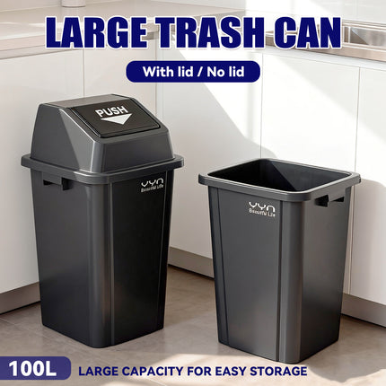 Outdoor Garbage Large Capacity 100L Trash Can Durable with Handle