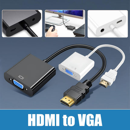 Jasoz 1080P Hdmi Male To Vga Female Video Adapter Cable Converter Chipset