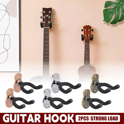 2PCS Guitar Wall Hanger Hook Holder Stand for Bass Ukulele Instrument Storage