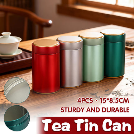 4PCS Airtight Coffee Bean Tea Storage Tin Set 4 Colour for Kitchen Pantry Use