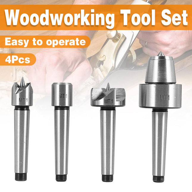 4pcs Woodworking Lathe Center Set Rotary Live Center Tool Kit Turning Machine