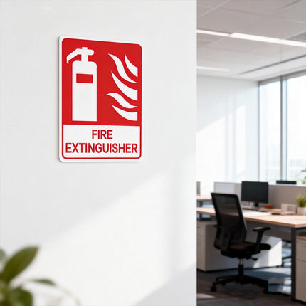 2PCS Fire Extinguisher PVC Sign Warning Safety Notice Building Warehouse Office