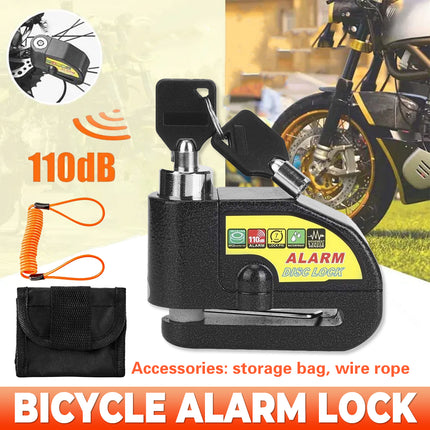 Bike Anti Theft Alarm Lock Waterproof 110dB Loud Sound Bicycles Outdoor Security
