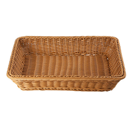 Hand Woven Rattan Tray Snack Serving Dish Hotel Fruits Pastry Plate Basket