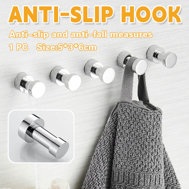 Wall Mounted Coat Hook Single Hook Metal Coat Rack Clothes Key Holder Bathroom