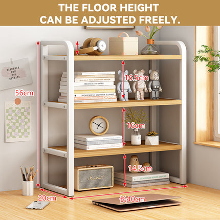 3-Tier Adjustable Desktop Storage Rack Space Saving Sturdy for Office Home Use