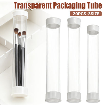 20PCS Transparent Plastic Packaging Tubes Durable for Oil Painting Artwork Use