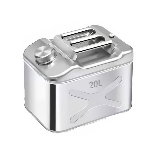Stainless Steel Fuel Oil Drum Tank Silver 20L Diesel Gasoline Storage Container