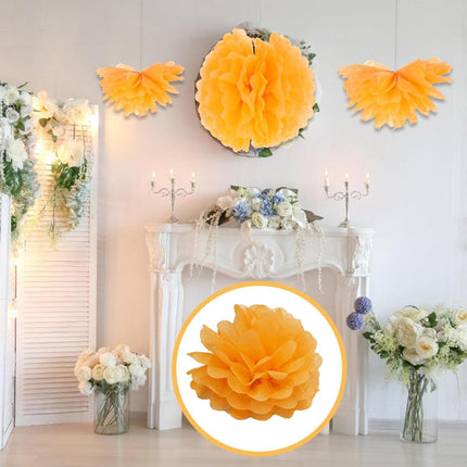 Decorative Paper Flower Balls 10pcs Party Hanging Pom Pom Wedding Event Decor
