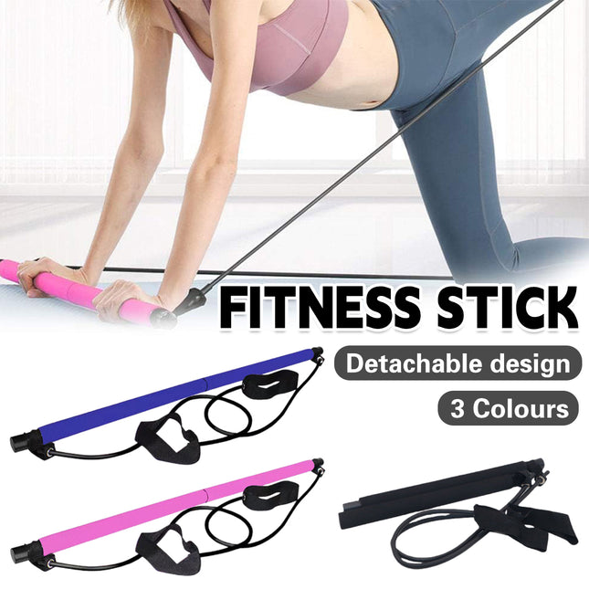 Pilates Stick Multi-functional Fitness Stick Elastic Training Tension Rope