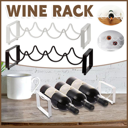 Iron Wine Rack Bottle Holder Metal Display Stand Tabletop Decorative Storage