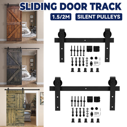 Sliding Door Track Kit with Carbon Steel Rail and Nylon Pulleys
