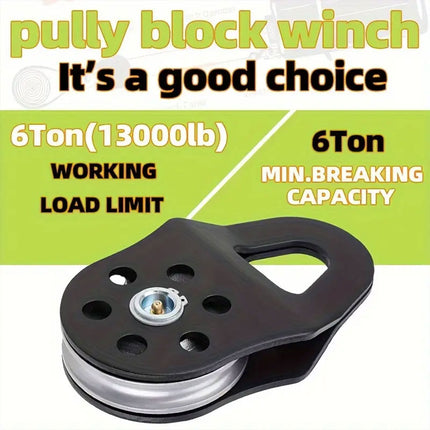 Off Road Recovery Winch Pulley Snatch Block Tackle Tow Hook Accessory Heavy Duty
