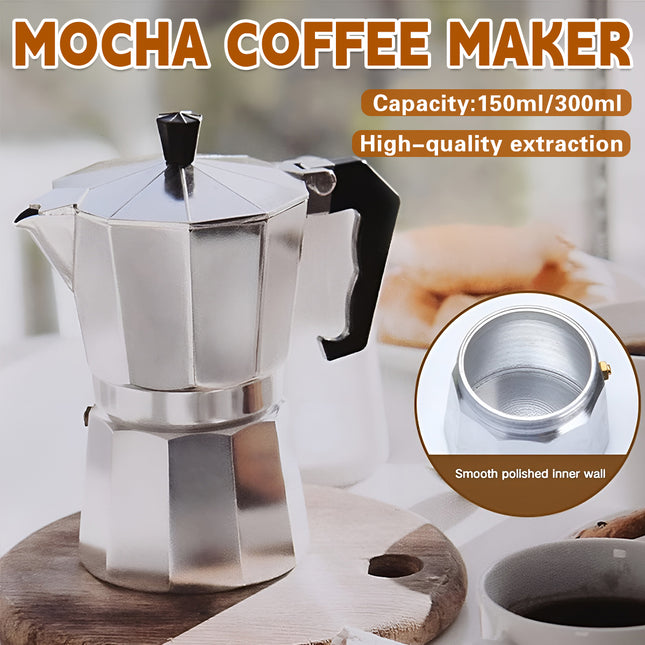 Aluminum Octagonal Mocha Pot European Coffee Utensil Kitchen Coffee Brewing Pot