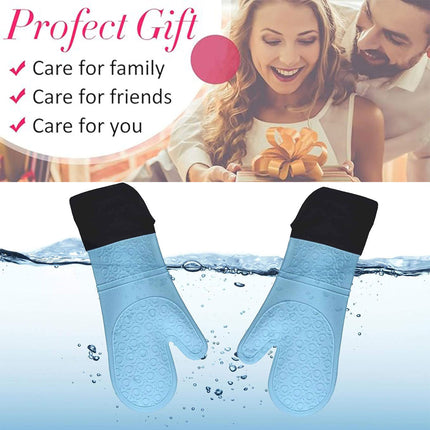 Kitchen Heat Resistant Gloves Pair Cooking Oven Mitts Baking BBQ Insulated Glove