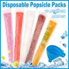 100pcs Disposable Ice Popsicle Bags Clear Plastic Freezer Pop Bags for DIY Snack
