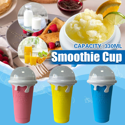 Portable Silicone Smoothie Cup 330ml Leak-Proof Reusable Outdoor Home Office Use