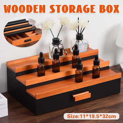 Wooden Storage Box Drawer Shelf Organizer Wooden Chest Home Decor Storage