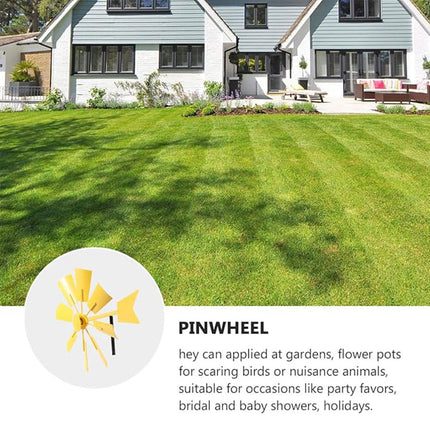 Metal Windmill Garden Decor Outdoor Yard Stake Ornament for Lawn Courtyard Park