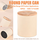 10PCS Round Tea Coffee Bean Packaging Paper Can with Wooden Lids for Storage Use