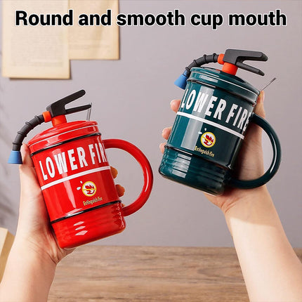 Creative Ceramic Mug Fire Extinguisher Shape Novelty Coffee Tea Cup Durable