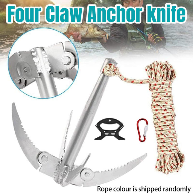 Outdoor Fishing Tackle Folding Claw Anchor Knife Fishing Hook Grass Anchor Tool