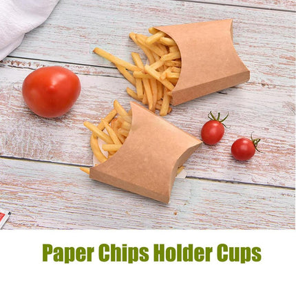 100pcs Kraft Paper Popcorn Box Folding Baking Box Party Snack Treat Container