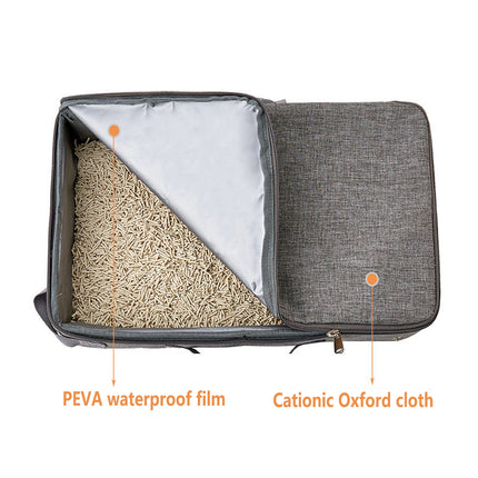 Foldable Cat Litter Box Portable Travel Toilet for Outdoor with Zipper Closure