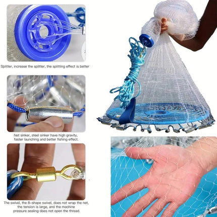 Frisbee Hand Casting Fishing Net Easy Throw Bait Net Swinging Tackle Gear