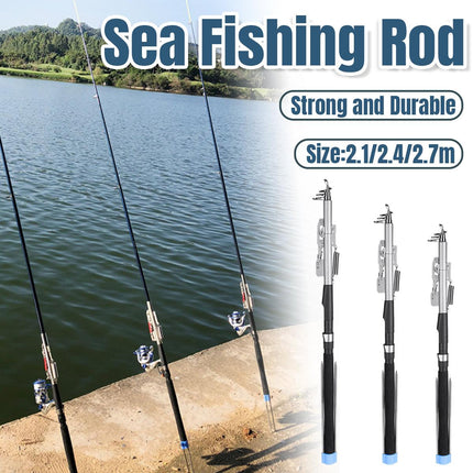Self Ejecting Sea Fishing Rod Spring Auto Long Casting Pole Durable Fishing Gear