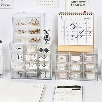 Storage Organizer Box Mini Plastic Desktop Drawers Desk Craft Cabinet For Office