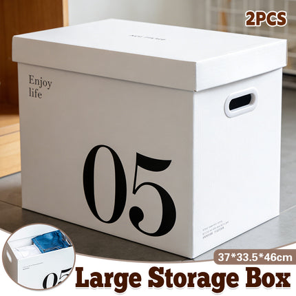 2PCS Paper Storage Box Large Capacity Portable Minimalist Design Home Storage