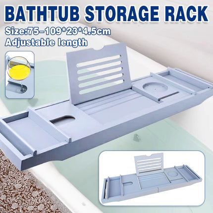 Retractable Bathtub Shelf Multifunctional Bath Rack With Phone Tablet Holder