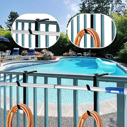 2PCS Pool Towel Hooks Punch Free Metal Double Hook Wall Mount Holder Portable