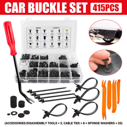 415PCS Car Buckle Set for Auto Body Trim Bumper Fender Panel Replacement Repair