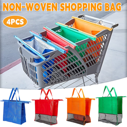 Shopping Tote Bag Set Reusable 4pcs Foldable Nonwoven Large Capacity  Carrier